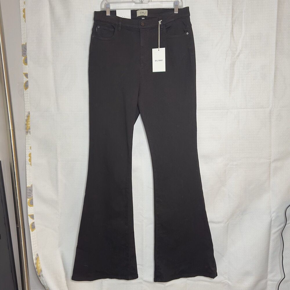 DL1961 Black Pants Rachel Flare Ultra High-Rise Insta sculpt 34”